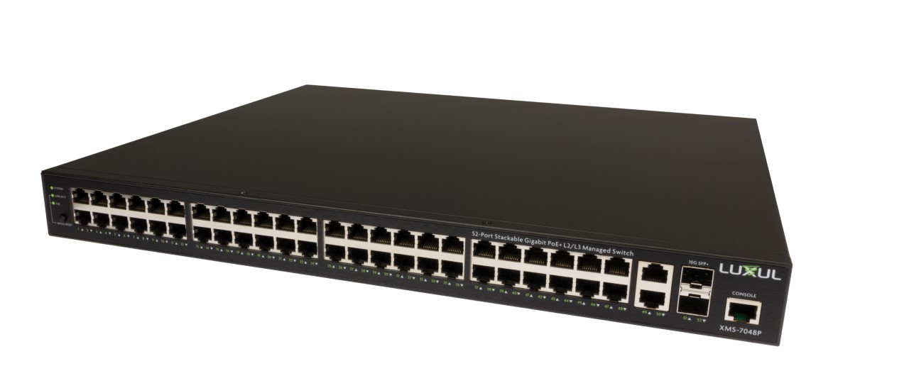 Cuando hay muchas redes por distribuir: switcher Luxul de 52 puertos